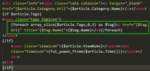 Les articles du site Z-blogPHP ont plusieurs balises et ne montrent que les trois premiers